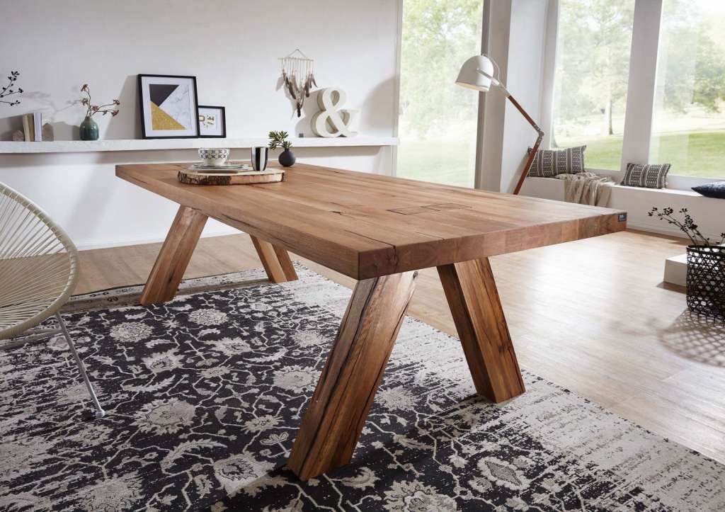 Esstisch Wildeiche 160x90x76 natur geölt TRONDHEIM #101