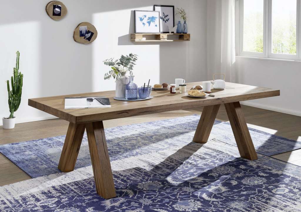 Esstisch Wildeiche 160x90x76 tabacco geölt TRONDHEIM #301