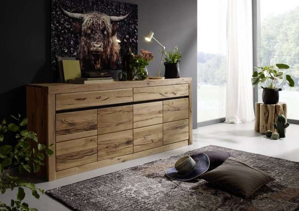 Sideboard Wildeiche 202x45x85 natur geölt MONTREUX #111