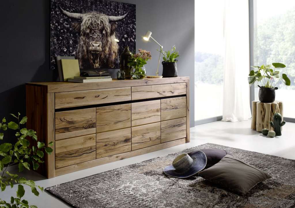 Sideboard Wildeiche 202x45x85 Tabacco brown geölt MONTREUX #311