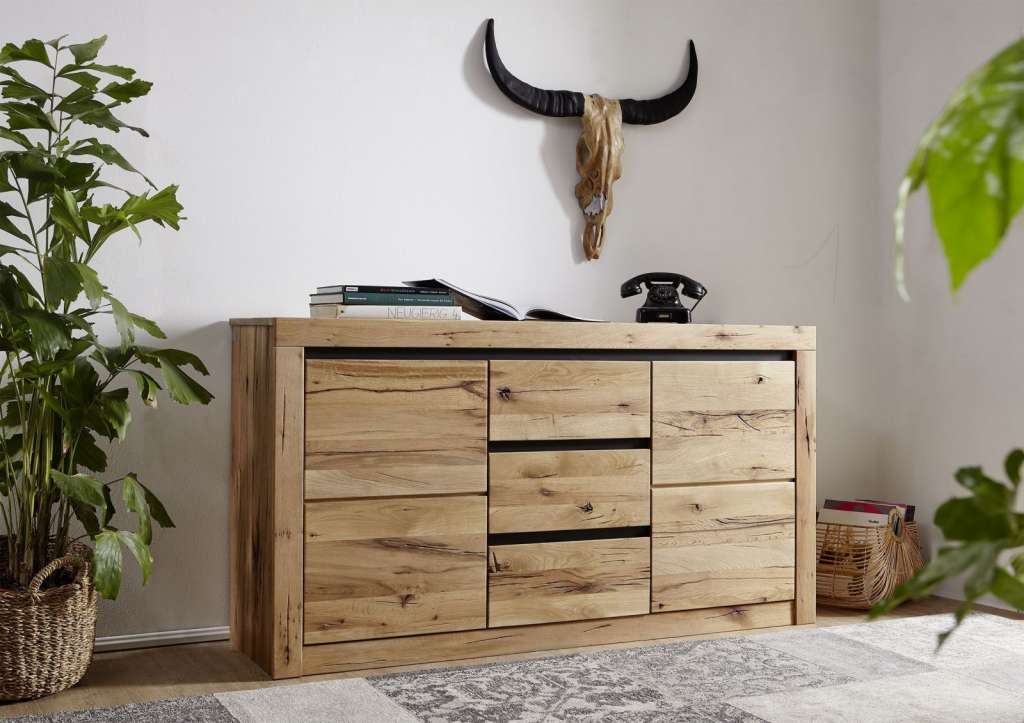Sideboard Wildeiche 155x45x85 natur geölt MONTREUX #127