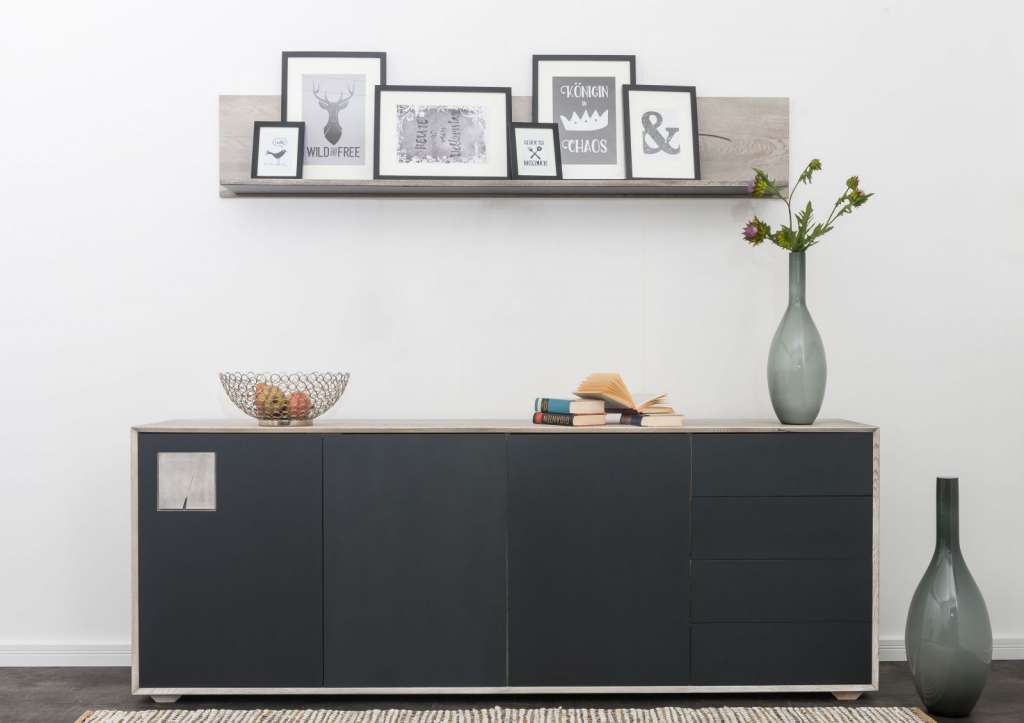 Sideboard Wildeiche 210xx42x78 ice grey lackiert HELSINKI #206