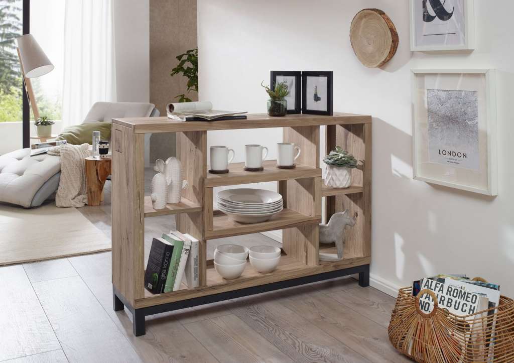 Raumteiler Wildeiche 100x34x200 bianco geölt VILLANDERS #236