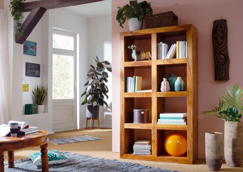 Regal CUBUS Akazie 96x35x174 honig lackiert OXFORD #0336