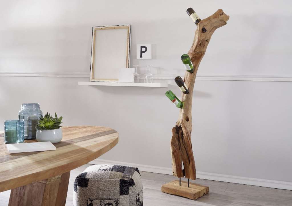 Weinständer Teak Wurzel 170cm natur unbehandelt UNIKA #156