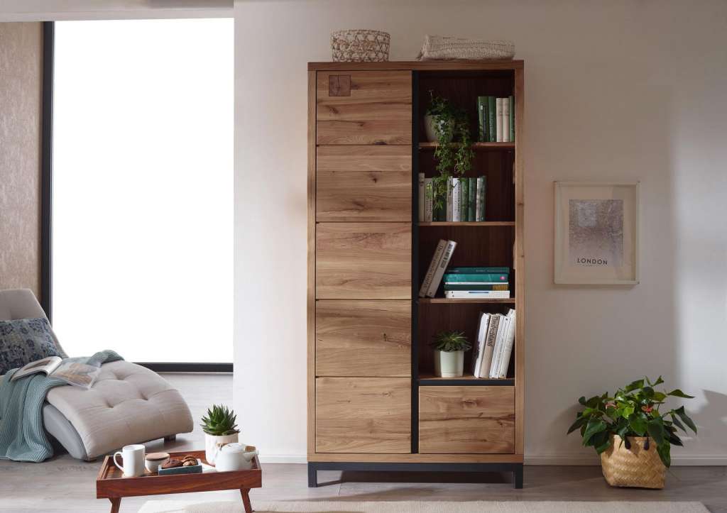 Bücherregal Wildeiche 100x40x200 tabacco geölt VILLANDERS#339