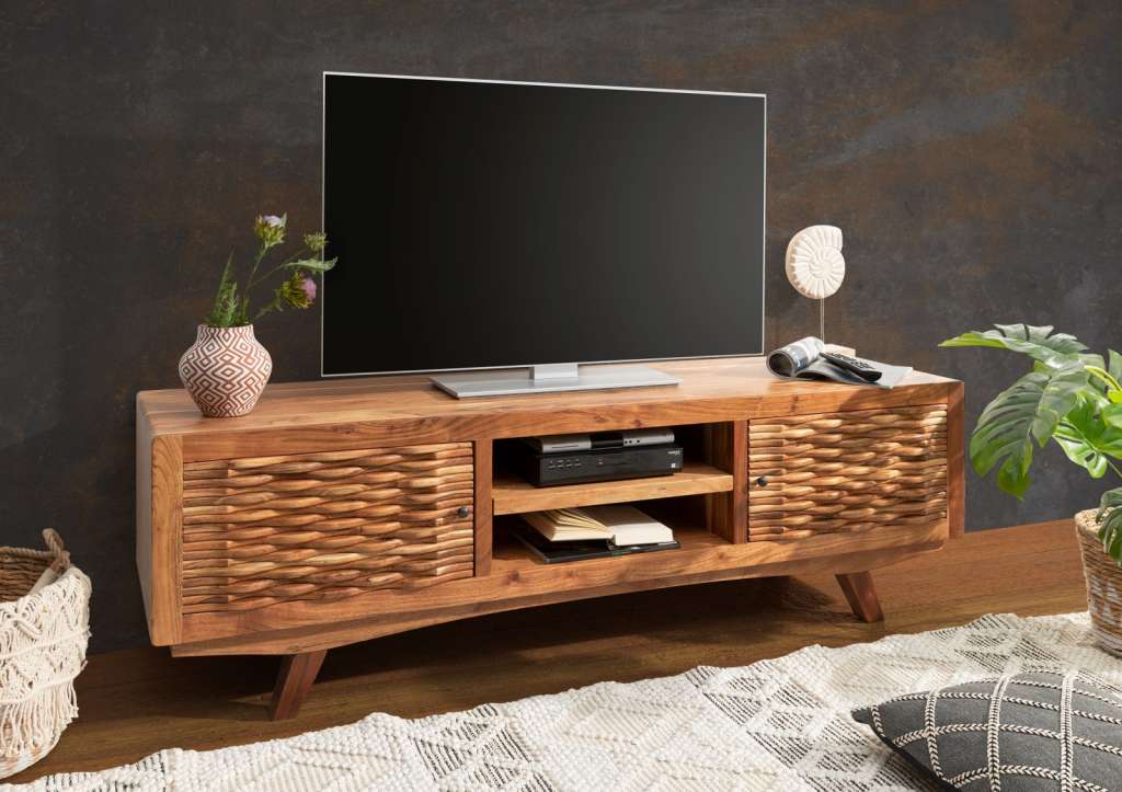 TV-Board Akazie 170x46x55 natur lackiert STILMÖBEL #104
