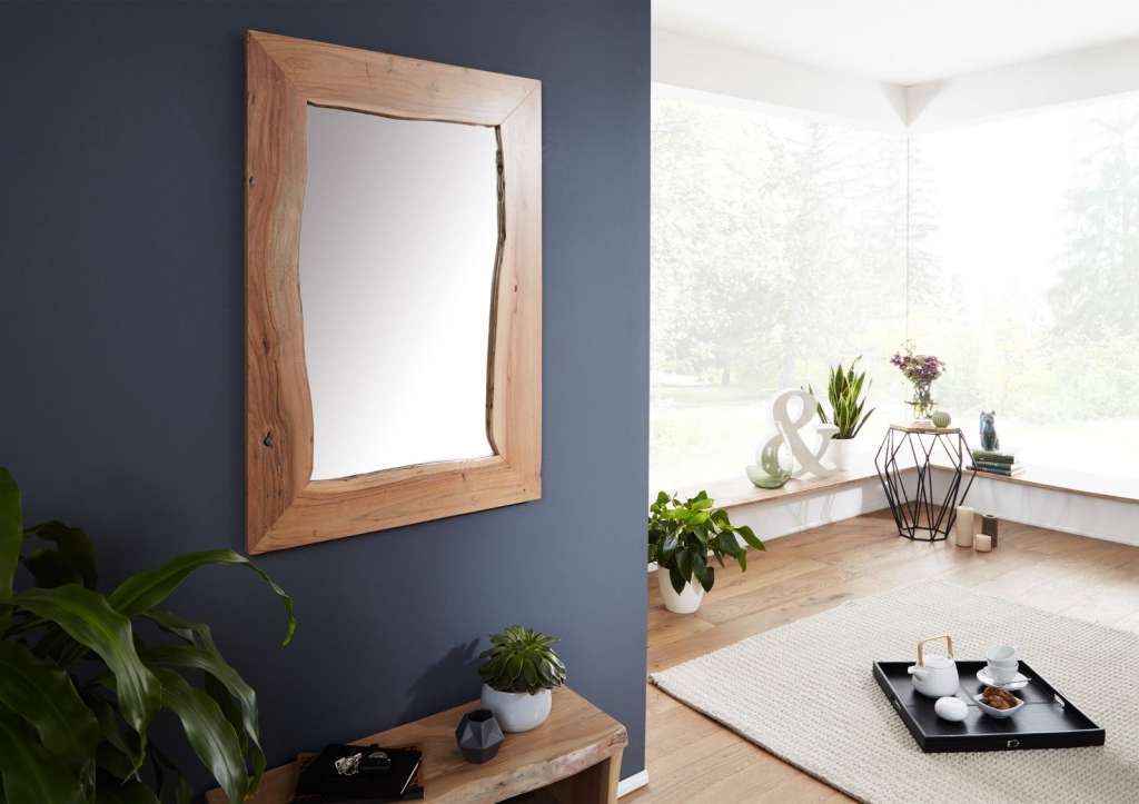 Spiegel Akazie 100x3x70 natur lackiert LIVE EDGE #713