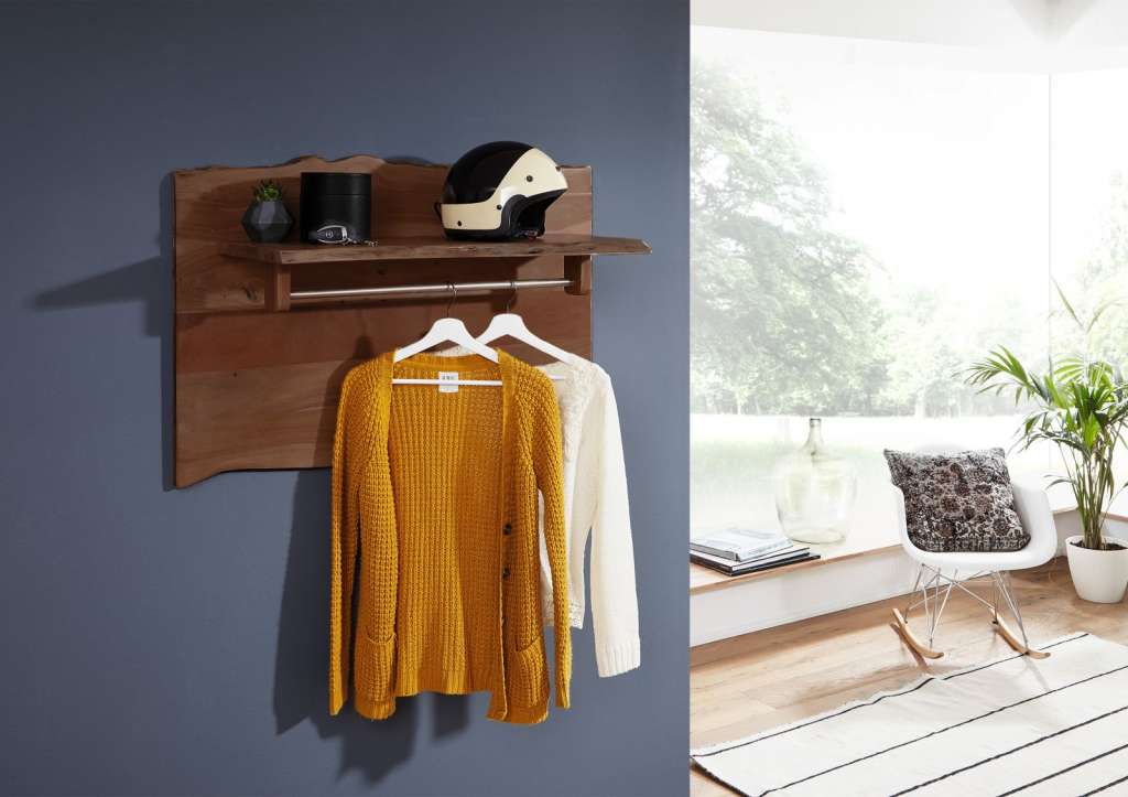 Garderobe Akazie 100x32x60 braun lackiert LIVE EDGE #815