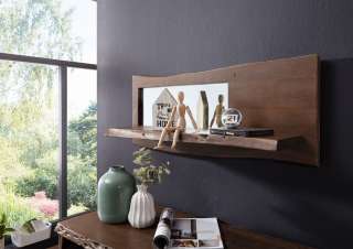 Wandregal Akazie 101x22x38 braun lackiert LIVE EDGE #807