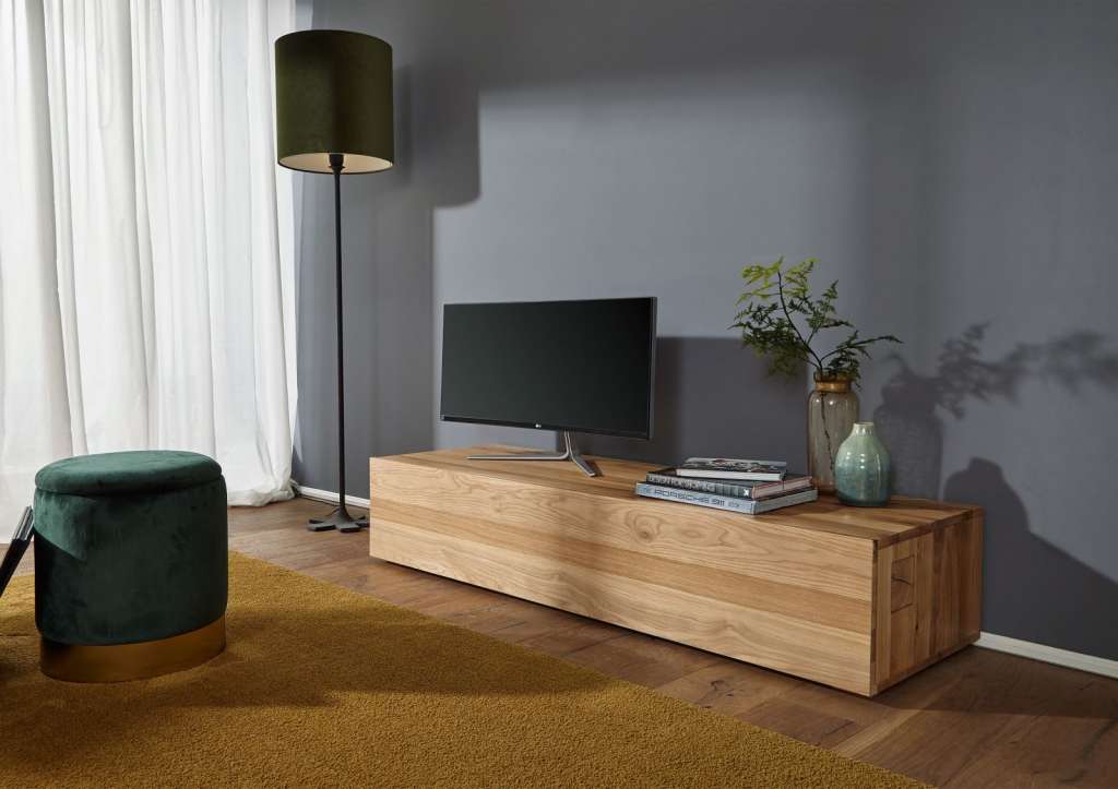 TV-Board Zerreiche 165x57x37 natur geölt FRANKFURT #106