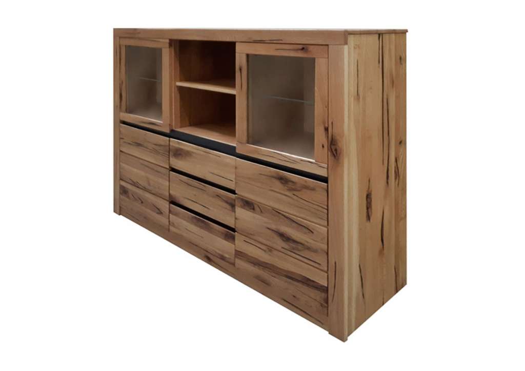Highboard Wildeiche 160x45x140 natur geölt MONTREUX #042