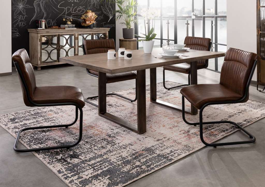 Esstisch Mango 170x90x76 braun lackiert HEAVY INDUSTRY #200