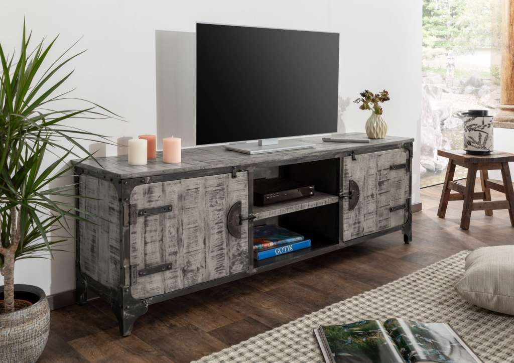 TV-Board Mango 170x40x60 grau lackiert HEAVY INDUSTRY #130