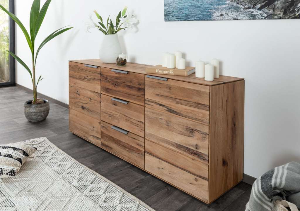 Sideboard Zerreiche 170x42x80 natur geölt TORINO #01
