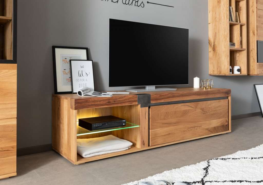 TV-Board Wildeiche / Zerreiche 180x48x50 natur geölt NEW AMSTERDAM #02