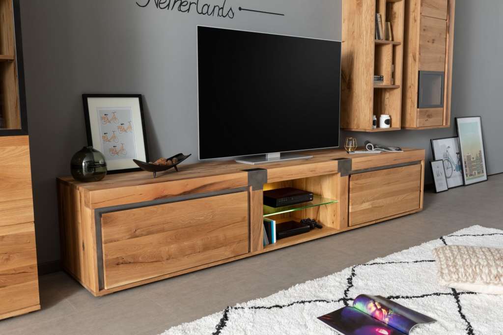 TV-Board Wildeiche / Zerreiche 260x48x50 natur geölt NEW AMSTERDAM #04