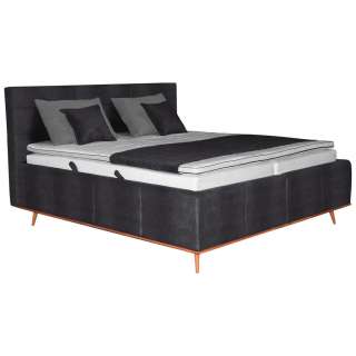 Carryhome POLSTERBETT Mikrofaser 200/200 cm, Schwarz