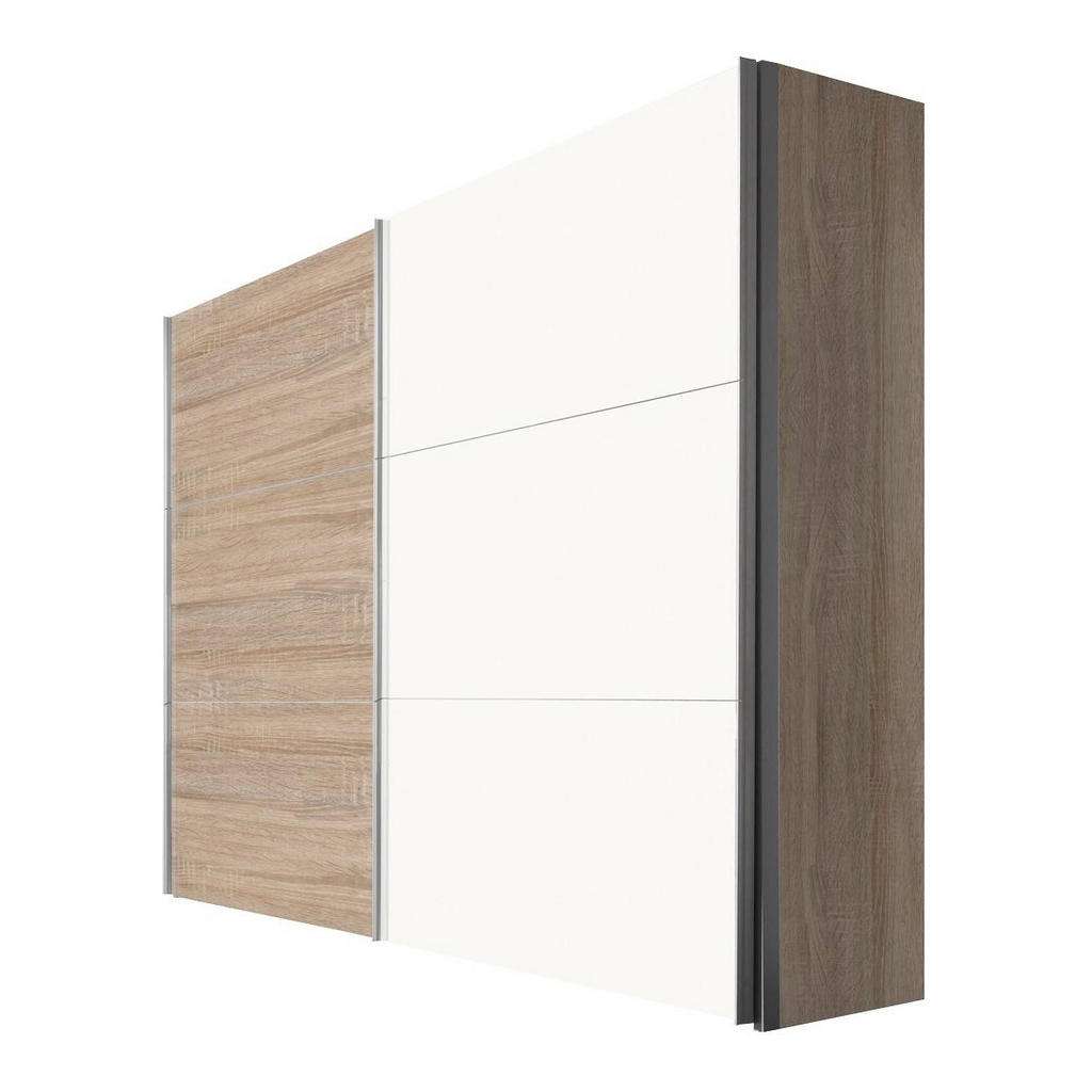 Hom`in SCHWEBETÜRENSCHRANK 2-türig Weiß, Beige