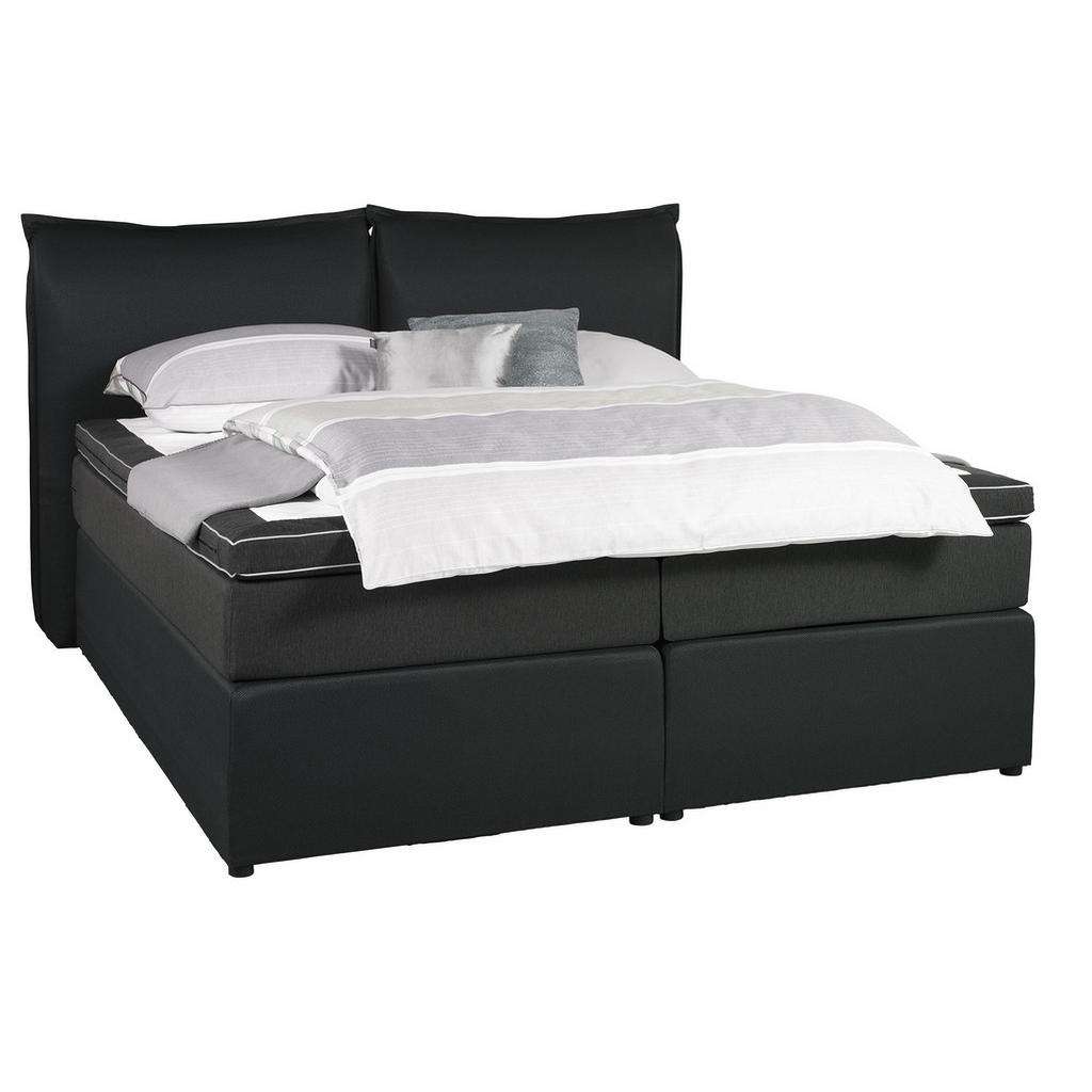 Welnova BOXSPRINGBETT Webstoff 180/200 cm INKL. Matratze, Topper, Grau
