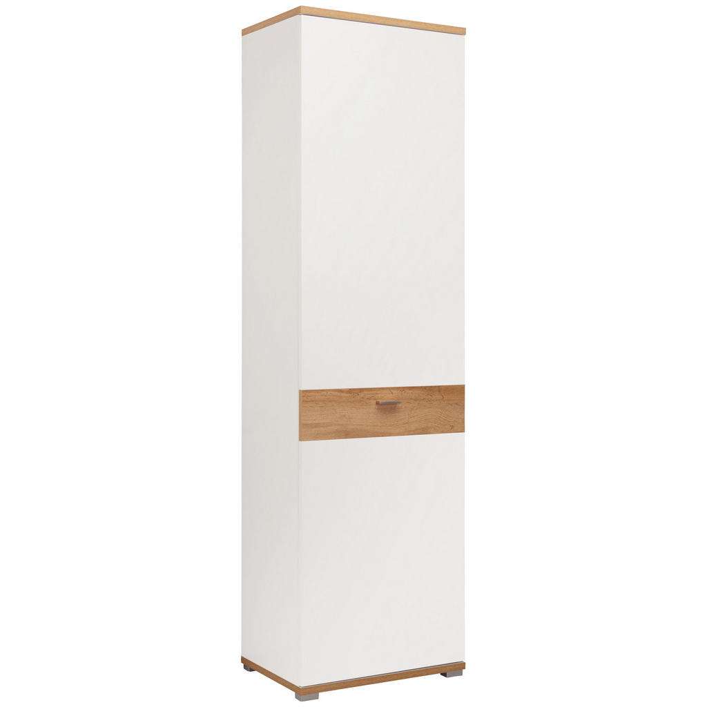 Carryhome GARDEROBENSCHRANK tiefgezogen, Melamin, foliert Weiß, Braun