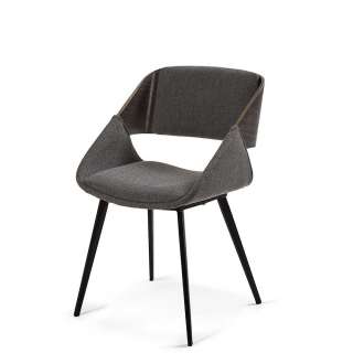 Esstischstuhl in Grau und Dunkelbraun modern