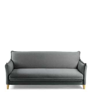 Schlafcouch in Dunkelgrau Webstoff Armlehnen