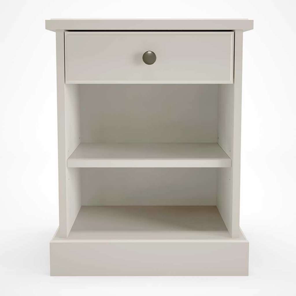Nachtkommoden in Hellgrau Landhaus Design (2er Set)