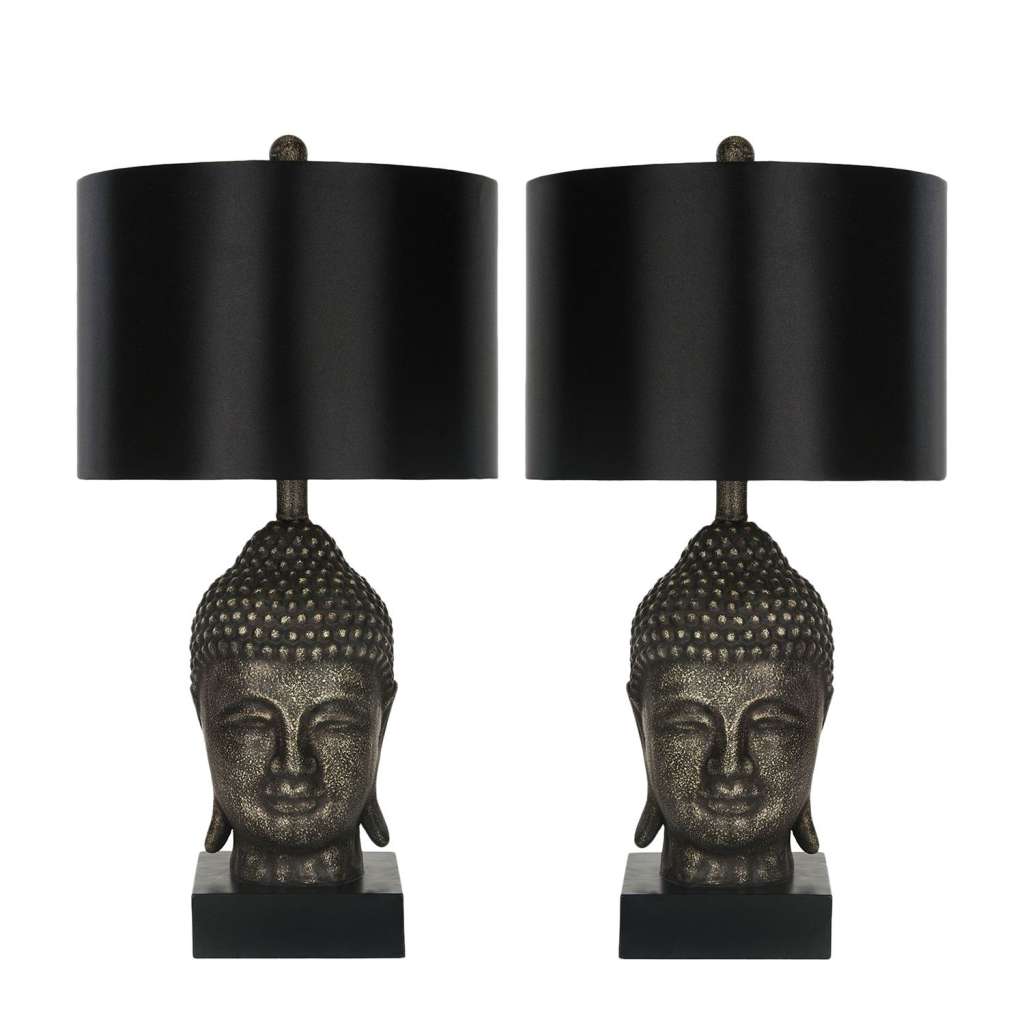 home24 Tischleuchte Golden Buddha (2er-Set)