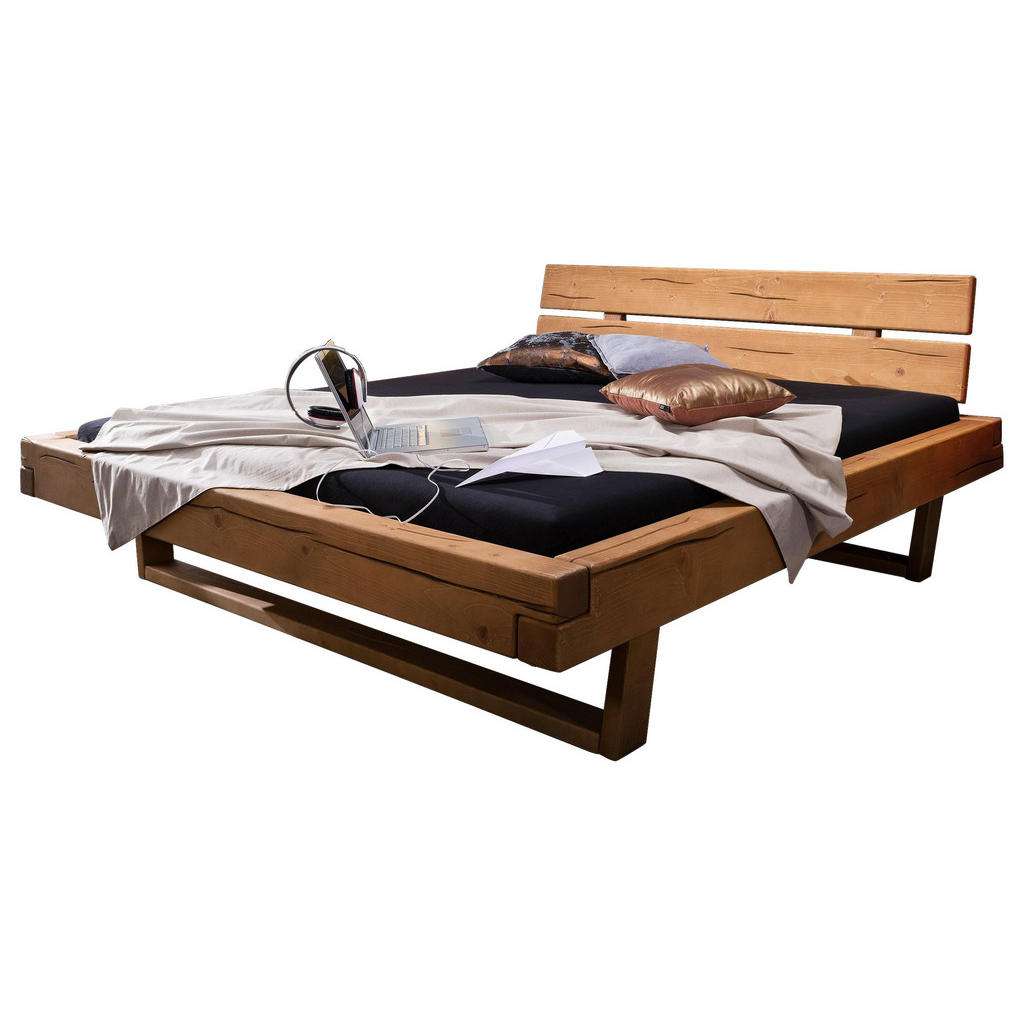 Carryhome BALKENBETT Kiefer massiv 180/200 cm, Beige