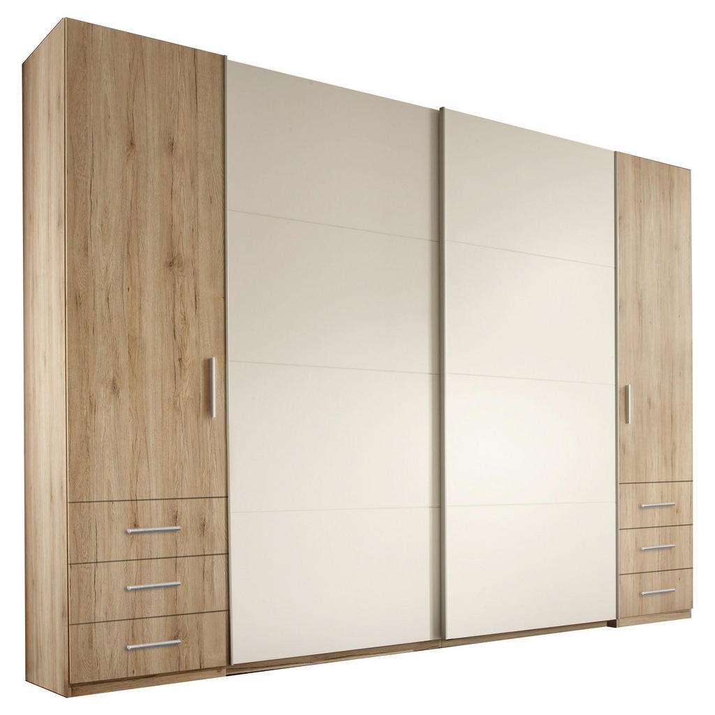 Carryhome KLEIDERSCHRANK 4-türig Weiß, Braun