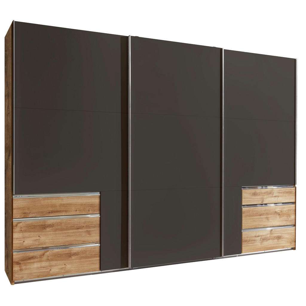 XXXL SCHWEBETÜRENSCHRANK 3-türig Grau, Braun