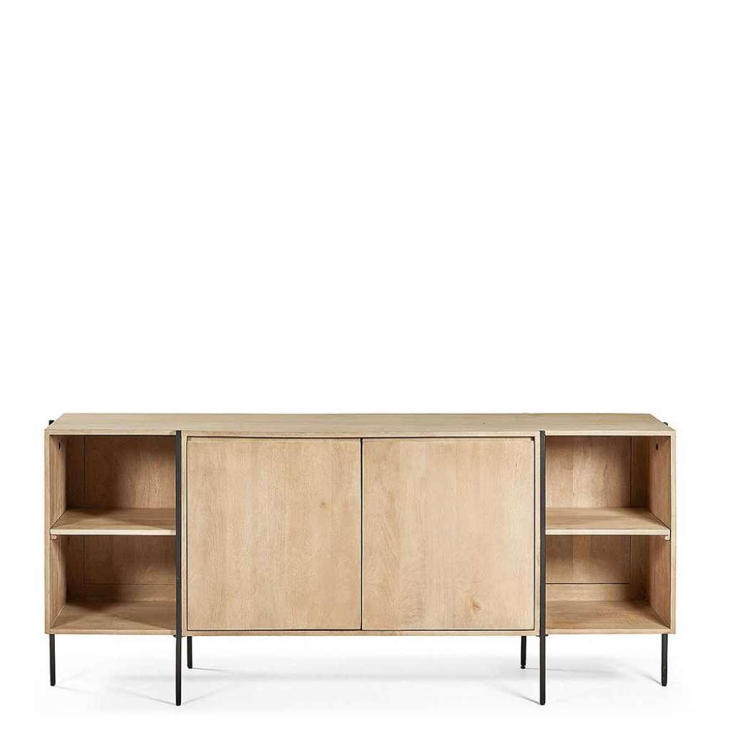 Sideboard aus Mangobaum Massivholz und Eisen 185 cm breit
