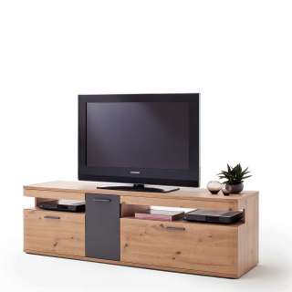 Fernsehtisch in Eichefarben und Anthrazit 180 cm breit