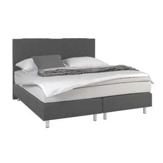 Carryhome BOXSPRINGBETT Webstoff 140/200 cm INKL. Matratze, Topper, Grau