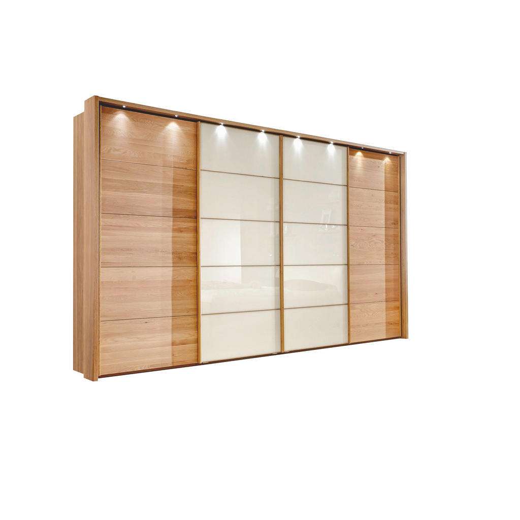 Linea Natura SCHWEBETÜRENSCHRANK 4-türig Eiche teilmassiv Beige
