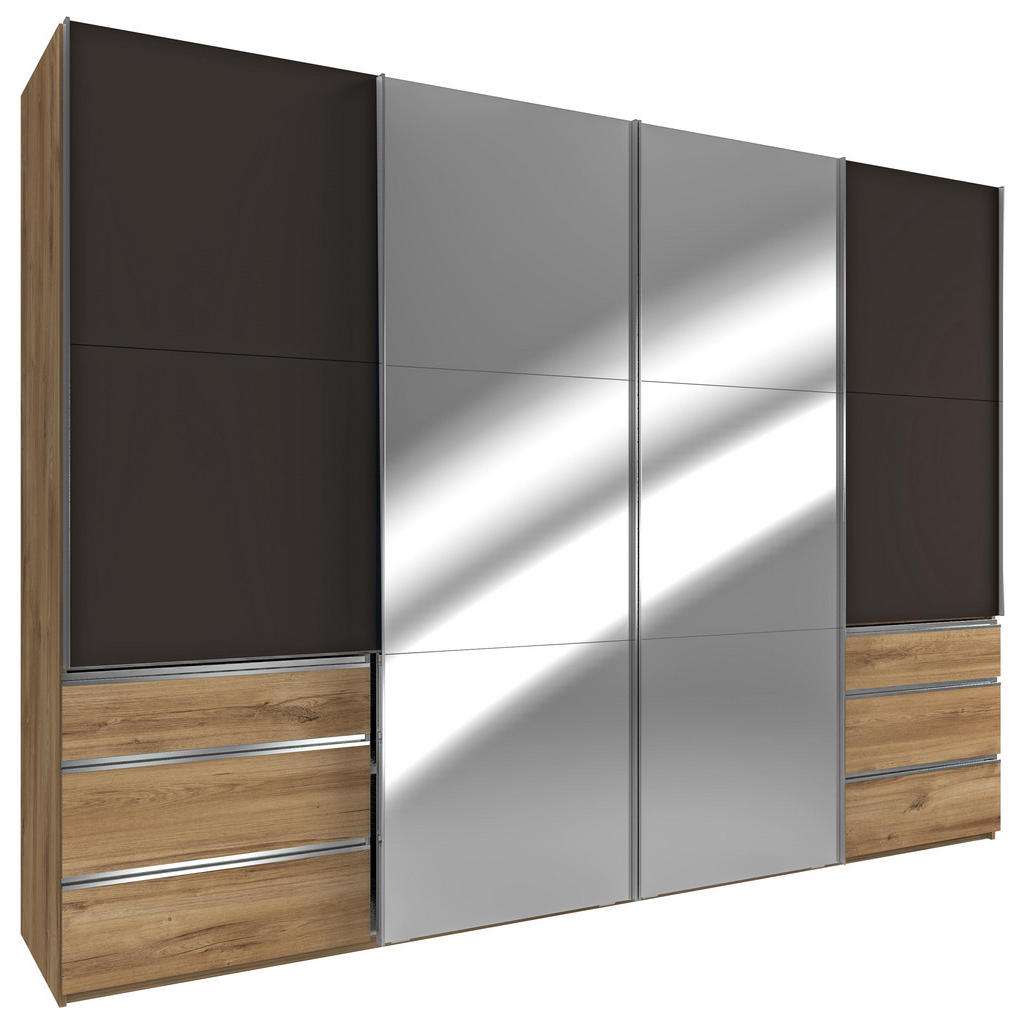 XXXL SCHWEBETÜRENSCHRANK 4-türig Grau, Braun