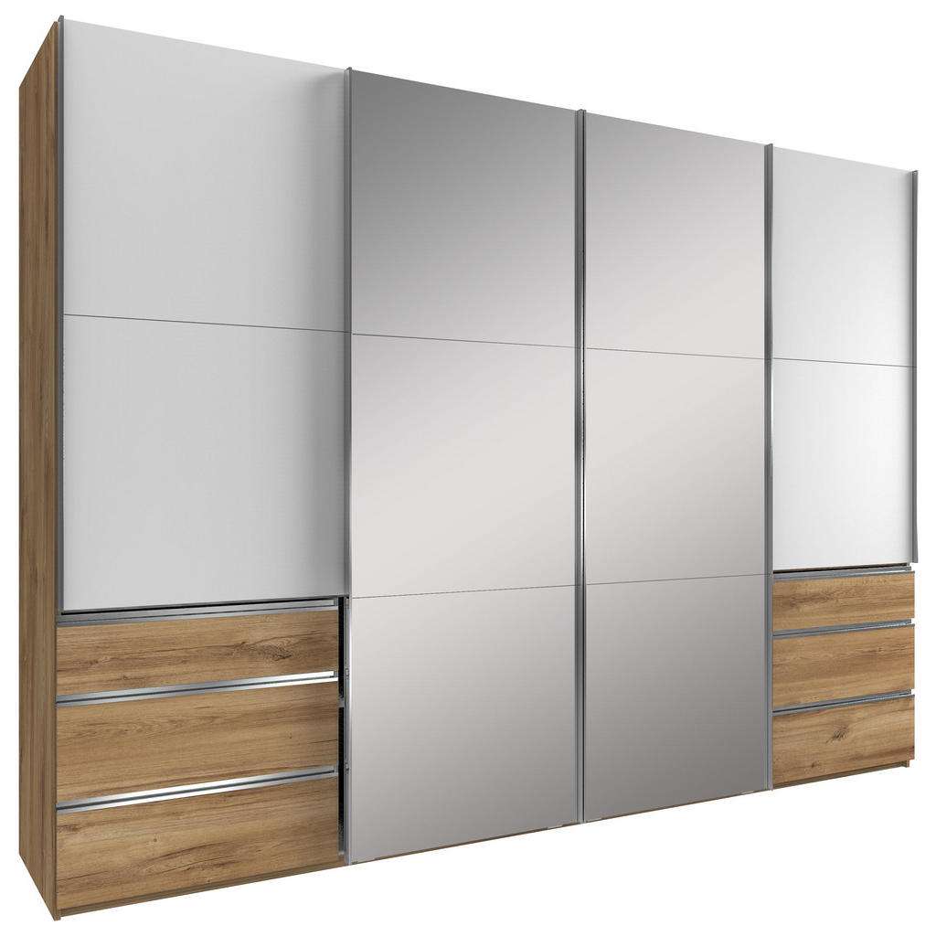 XXXL SCHWEBETÜRENSCHRANK 4-türig Weiß, Braun