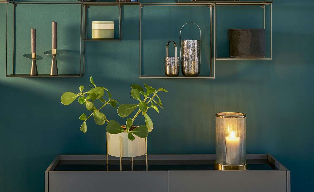 Windlicht ¦ gold ¦ Metall, Glas  ¦ Maße (cm): H: 42,5 Ø: [21.0] Dekoration > Laternen & Windlichter - Höffner