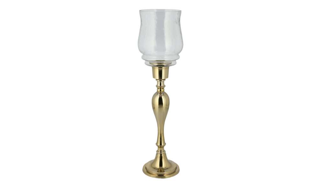 Windlicht ¦ gold ¦ Glas , Metall ¦ Maße (cm): H: 48 Ø: [12.0] Dekoration > Laternen & Windlichter - Höffner