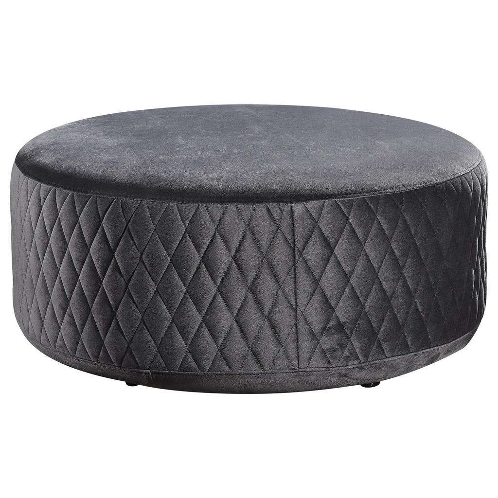 Carryhome HOCKER Samt Buche massiv Grau