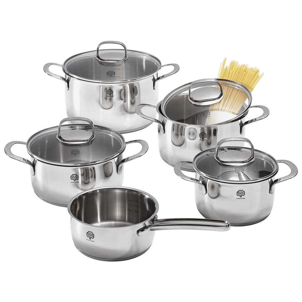 Schulte Ufer KOCHTOPFSET Edelstahl 5-teilig, Silber