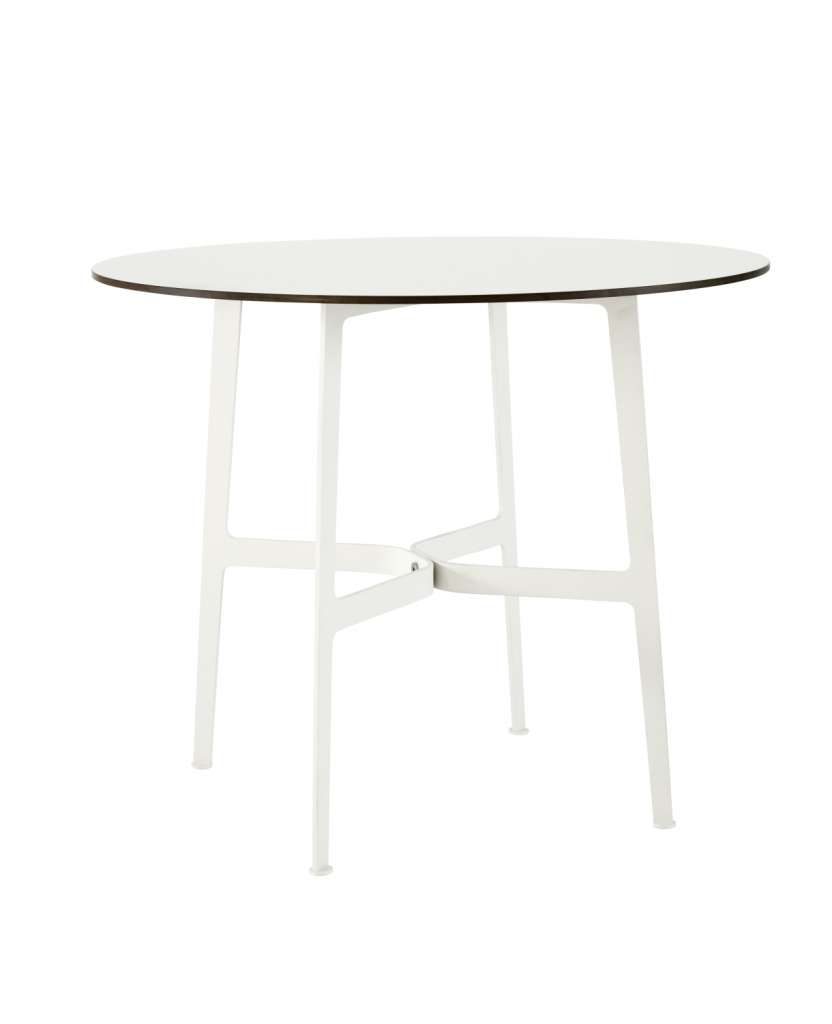 SPØ1 - Eileen Circular HPL Tisch - White - Black(RAL 9017) - outdoor