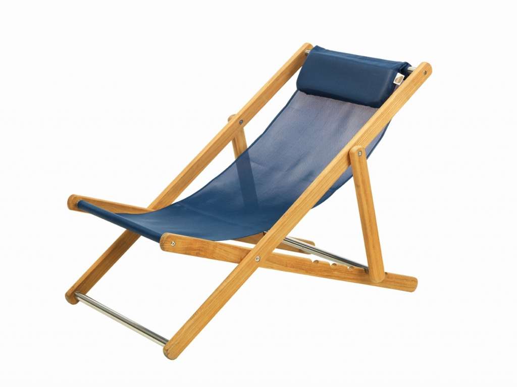 Ethimo - Elle Liegestuhl - Gestell Teak - ethitex blue - outdoor