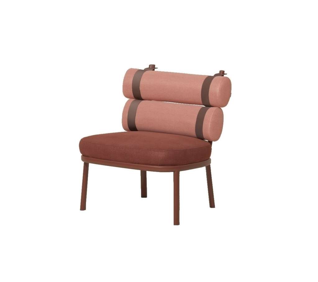 Kettal - Roll Club Sessel - kalkweiß - Bezug türkis - Kontraststreifen grün - outdoor