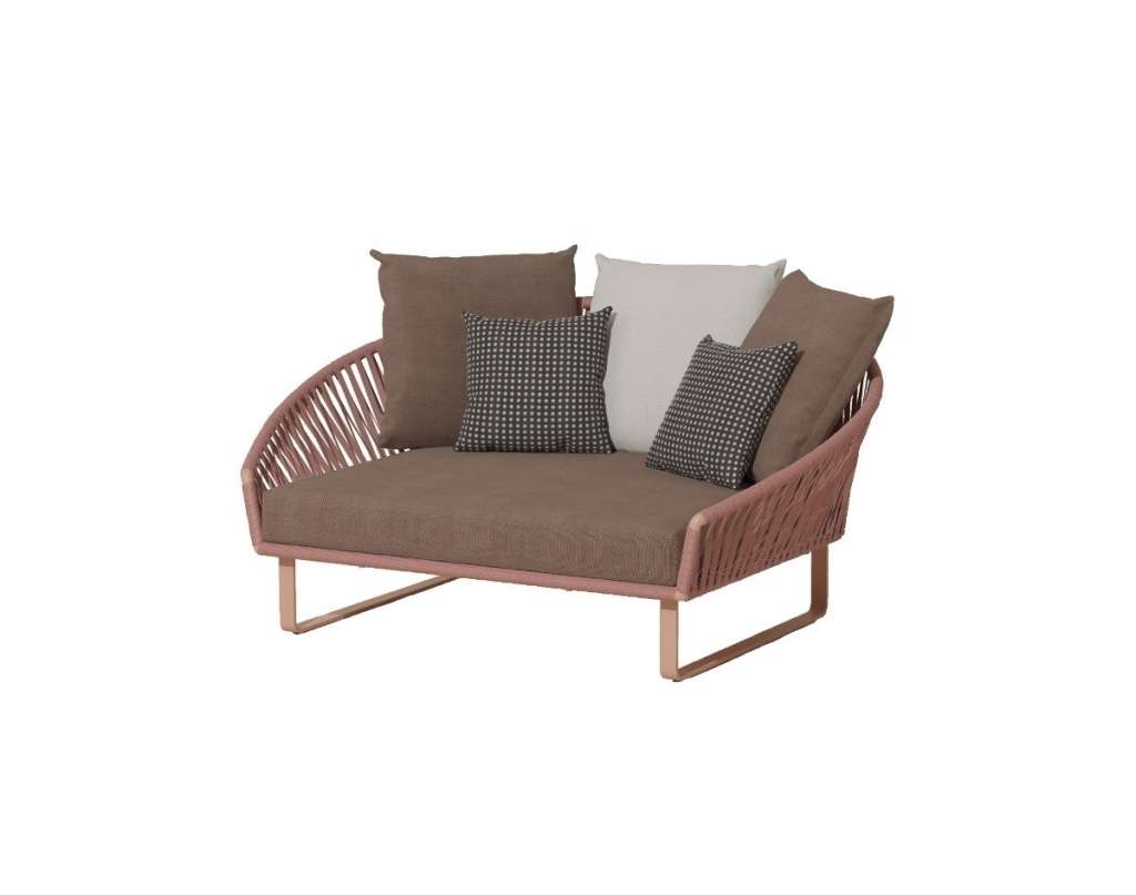 Kettal - Bitta Daybed - mangangrau - Bezug beige (wasserfest) - Bespannung rotbraun/braun - outdoor