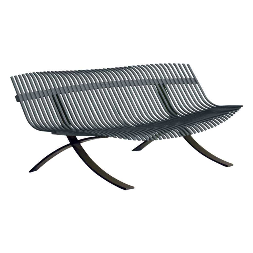 Fermob - Charivari Bank - 26 Gewittergrau - Gestell 42 Lakritze - outdoor
