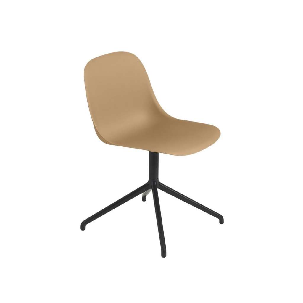 Muuto - Fiber Side Stuhl - Drehfuß Shell - Ochre/Black - indoor