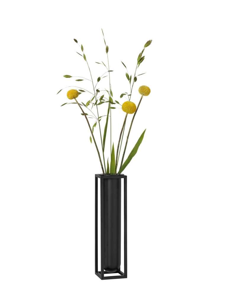 by Lassen - Kubus Vase Flora - schwarz - indoor
