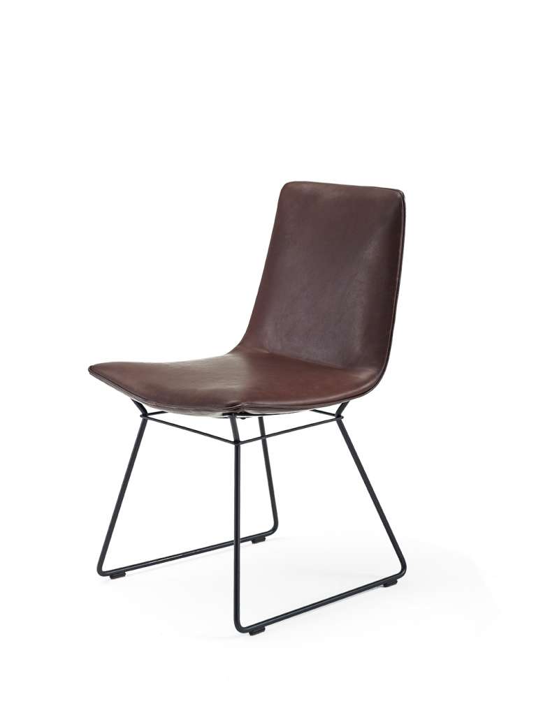 FREIFRAU - Amelie Stuhl Drahtgestell - Leder Oman Ebony - Basic - indoor